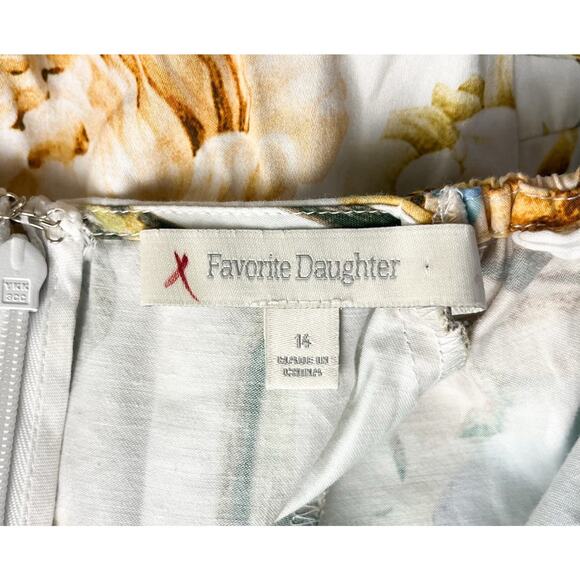 Favorite Daughter The Beloved Floral Mini Dress Short Puff Sleeves Size 14 - Picture 9 of 10